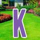 Purple Letter (K) Corrugated Plastic Yard Sign, 30in